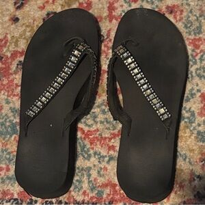 Guess Black Sandals Minimalist Thong Design